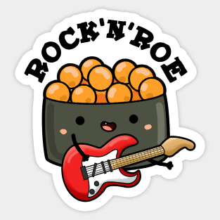 Rock And Roe Cute Rock And Roll Sushi Pun Sticker